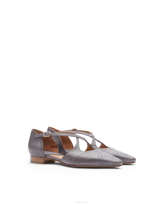 Smithson Crust Anilin Calf Ballerinas Lottusse Women Lead Grey Footwear L4RH215