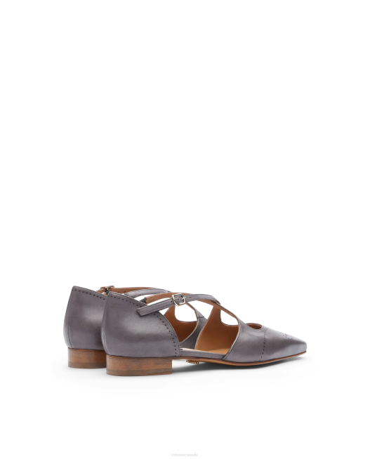 Smithson Crust Anilin Calf Ballerinas Lottusse Women Lead Grey Footwear L4RH215