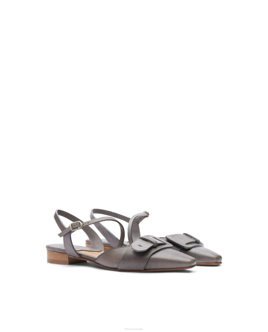 Smithson Crust Aniline Calf Ballerinas Lottusse Women Lead Grey Footwear L4RH217