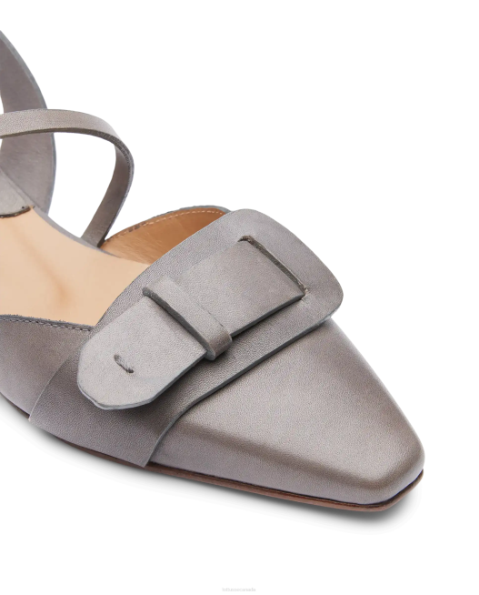 Smithson Crust Aniline Calf Ballerinas Lottusse Women Lead Grey Footwear L4RH217
