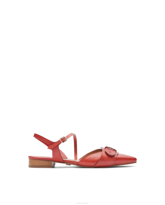 Smithson Crust Aniline Calf Ballerinas Lottusse Women Red Footwear L4RH218