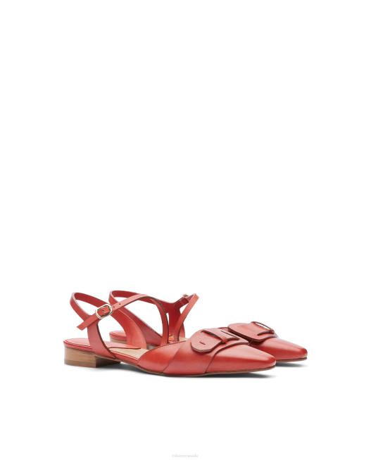 Smithson Crust Aniline Calf Ballerinas Lottusse Women Red Footwear L4RH218