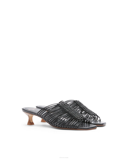 Edit Braided Goat Sandals Lottusse Women Black Footwear L4RH296