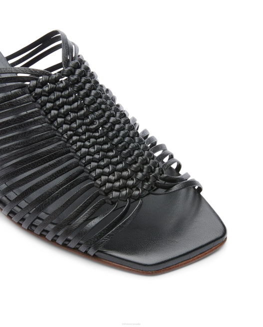 Edit Braided Goat Sandals Lottusse Women Black Footwear L4RH296