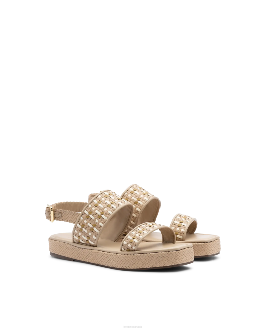 Special Braided Goat Sandals Lottusse Women Off White Footwear L4RH321