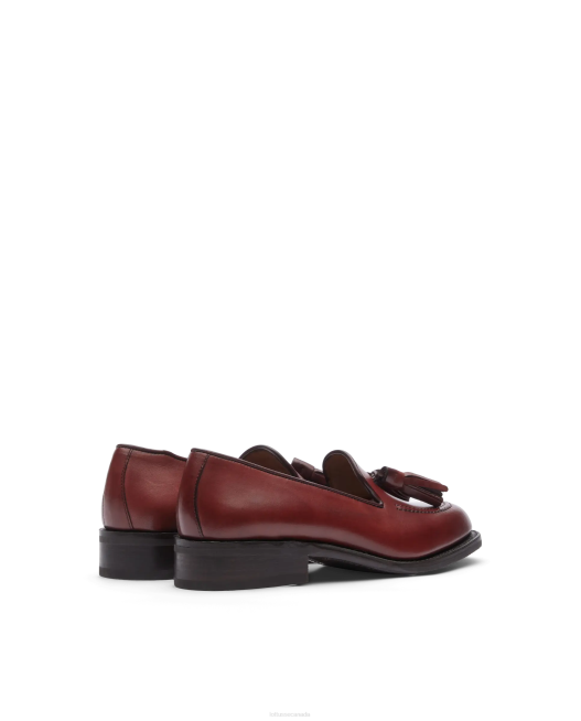Cambridge Crust Anilin Embossy Calf Loafers Lottusse Women Maroon Footwear L4RH205