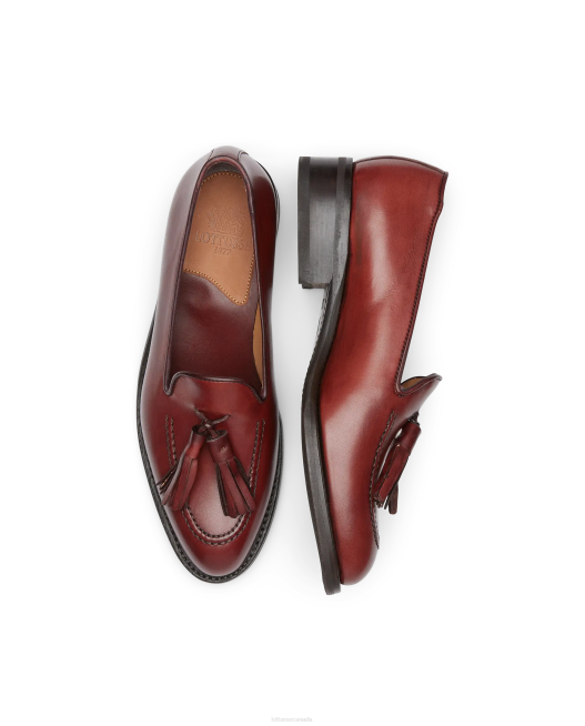 Cambridge Crust Anilin Embossy Calf Loafers Lottusse Women Maroon Footwear L4RH205