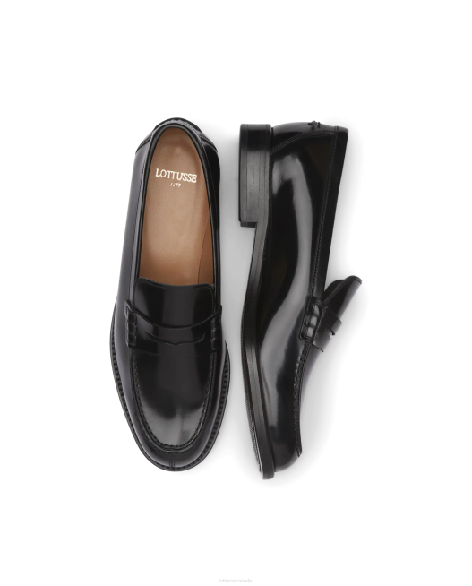 Chris Polished Binder Calf Loafers Lottusse Women Black Footwear L4RH391