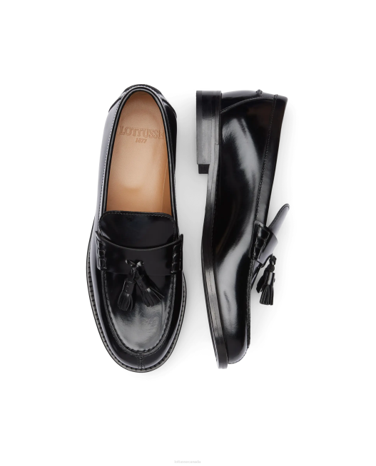 Chris Polished Binder Calf Loafers Lottusse Women Black Footwear L4RH393