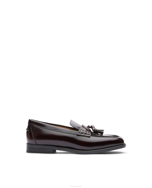 Chris Polished Binder Calf Loafers Lottusse Women Maroon Footwear L4RH394