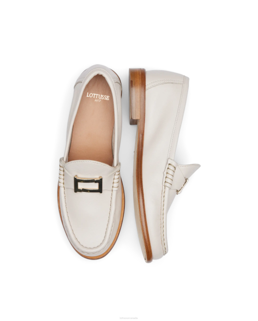 Lara Grain soft Calf Loafers Lottusse Women Off White Footwear L4RH235