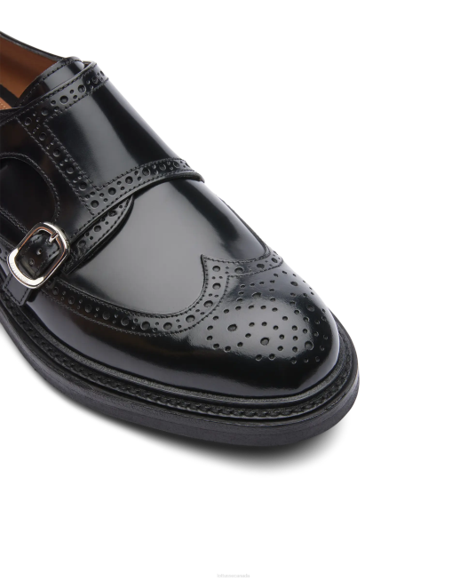 Walton Polished Binder Calf Monks Lottusse Women Black Footwear L4RH200