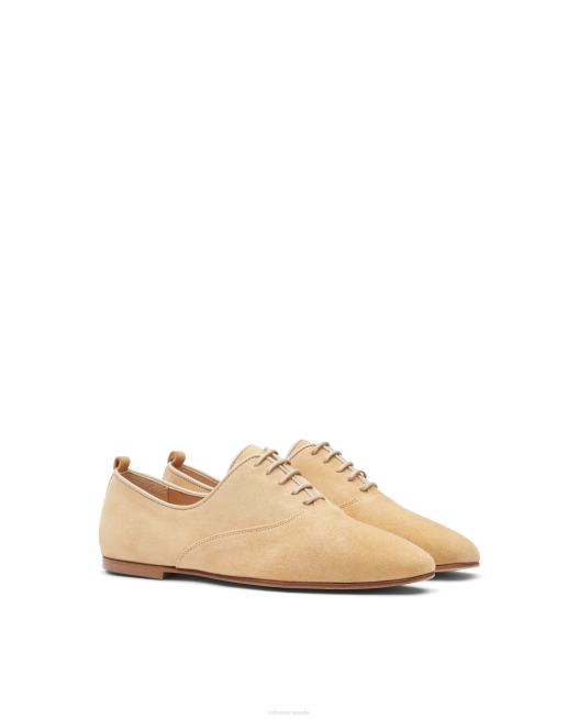 Goya Goat Suede Oxford Lottusse Women Beige Footwear L4RH272