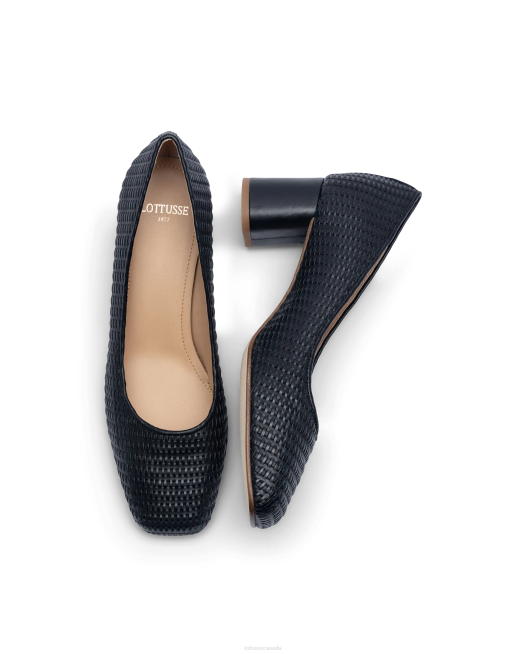 Nicole Calf Mesh Leather Pumps Lottusse Women Black Footwear L4RH285