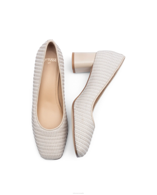 Nicole Calf Mesh Leather Pumps Lottusse Women Off White Footwear L4RH286