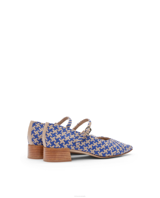 Summer Woven Lamb Leather Pumps Lottusse Women Blue Footwear L4RH317