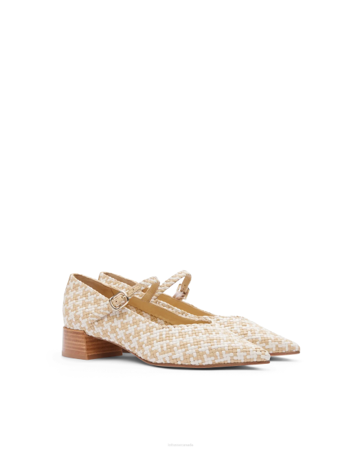 Summer Woven Lamb Leather Pumps Lottusse Women Off White Footwear L4RH318