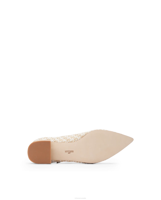 Summer Woven Lamb Leather Pumps Lottusse Women Off White Footwear L4RH318