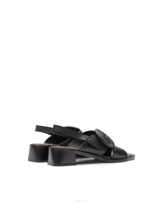 Etnic Calf Vaqueta Leather Sandals Lottusse Women Black Footwear L4RH246