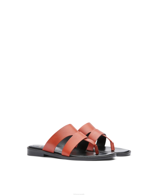 Etnic Calf Vaqueta Leather Sandals Lottusse Women Red Footwear L4RH248