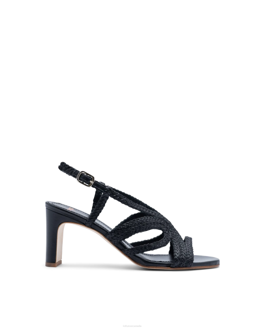 Summer Lamb Mesh Leather Sandals Lottusse Women Black Footwear L4RH319