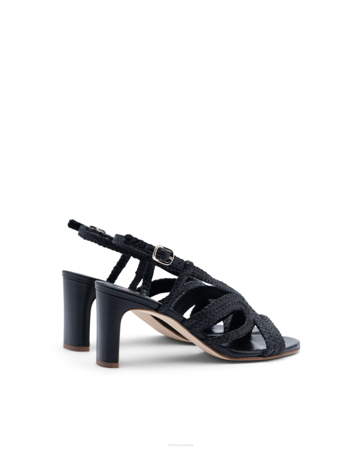 Summer Lamb Mesh Leather Sandals Lottusse Women Black Footwear L4RH319