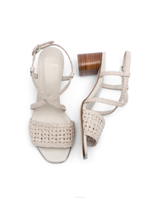 Summer Lamb Mesh Leather Sandals Lottusse Women Off White Footwear L4RH316