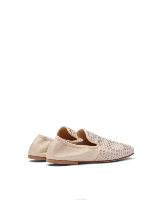 Goya Calf Mesh Leather Espadrilles Lottusse Women Off White Footwear L4RH276